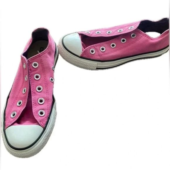 Converse Unisex Low Ankle‎ Sneakers Pink Men’s 4 & Women’s 6 EUC No Laces Clean - Picture 1 of 10